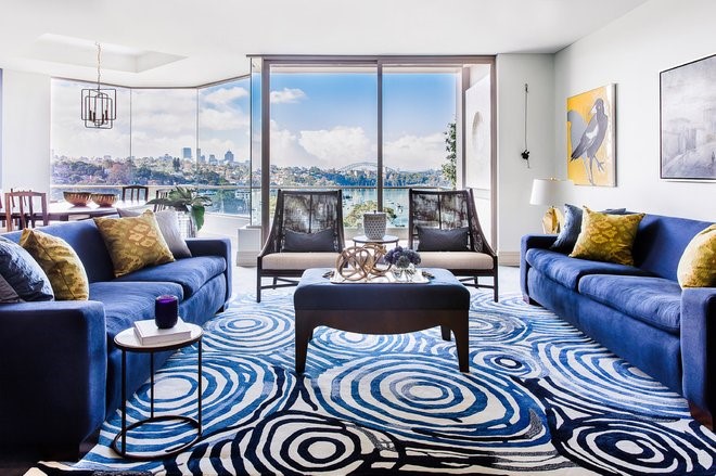 Transitional Living Room by Danielle Trippett Interior Design